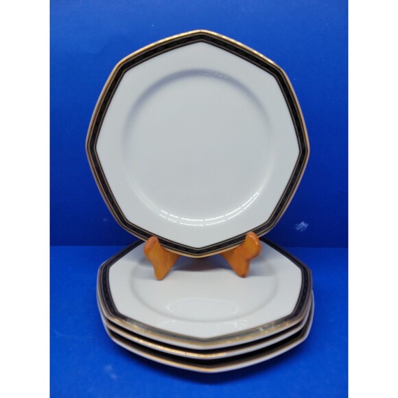 Christopher Stuart Black Dress Salad Plates 8" Bundle of 4 - Picture 1 of 10